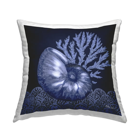 Stupell Industries Shadow Nautilus Shell Decorative Printed Throw Pillow Design by Paul Brent.