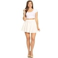 thumbnail image 2 of Women's Basic Solid Pull-On Pleated Thick Waistband A-Line Mini Skirt, 2 of 5