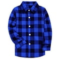 thumbnail image 5 of SERTG Kids Plaid Button Down Shirt Long Sleeve Collared Spring Fall Stylish Versatile Classic Plaid Top for Children 4-6 Years(Purple,4-5 Years), 5 of 8