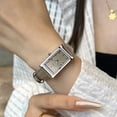 thumbnail image 5 of Vintage Women's Rectangle Wristwatch Classic Ladies Analog Quartz Watch Ultra-Thin Ladies Bangle Bracelet Watch Female Business Dress Watches with Leather Strap, 5 of 6