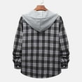 thumbnail image 5 of IROINNID Shacket for Men Button Down Comfy And Winter Long Sleeve Solid Color Shirt Top Plaid Hooded Shirt,Gray, 5 of 9