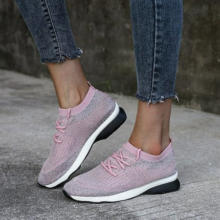 

YTJX Fashion Women s Casual Shoes Breathable Slip-on Wedges Outdoor Leisure Sneakers