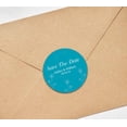 thumbnail image 3 of Darling Souvenir Round 45 Pcs Dandelion Wishes Save The Date Stickers Personalized Bride Groom Names And Date Envelope Seals - Turquoise, 3 of 4