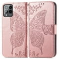 thumbnail image 3 of Dteck Flip Wallet Case for T-Mobile Revvl 6 Pro 5G, 3D Butterfly Embossed PU Leather Magnetic Folio Cover with Card Holder Kickstand, TPU Shockproof Durable Protective Phone Case,Rosegold, 3 of 6