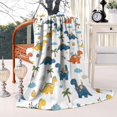 thumbnail image 2 of White Dinosaurs Palms Eggs Pattern Blanket,Comfortable Soft Lamb Wool Throw Blanket,All Season,Warm Lightweight Blankets for Sofa Bed Couch Living Room Chair,40"x50", 2 of 4