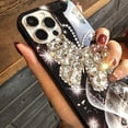thumbnail image 2 of Compatible with iPhone 11 Case Bling Glitter 3D Diamond Rhinestone Girly Case Cute for Women Girls Sparkle Shiny Luxury Crystal Butterfly with Plush Fuzzy Furry Ball Phone Case Gray, 2 of 14