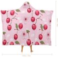 thumbnail image 2 of Cherry Wearable Hooded Blanket Soft Throw Plush Blankets Warm Hoodie Robe Cloak Wrap Shawl Cape, 2 of 6