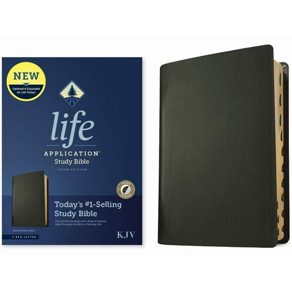 KJV Life Application Study Bible, Third Edition (Genuine Leather, Black, Indexed, Red Letter) (Hardcover)