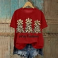 thumbnail image 2 of larppty Merry Christmas Shirts for Women Xmas Tree Shirt Top Short Sleeve Casual Graphic Print T Shirt (Red, XL), 2 of 6