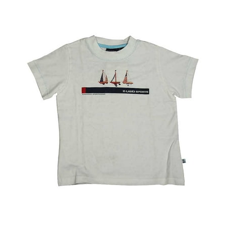 

E-Land - Little Boys Short Sleeved Tee Shirt 13417-2T (white sailboats)