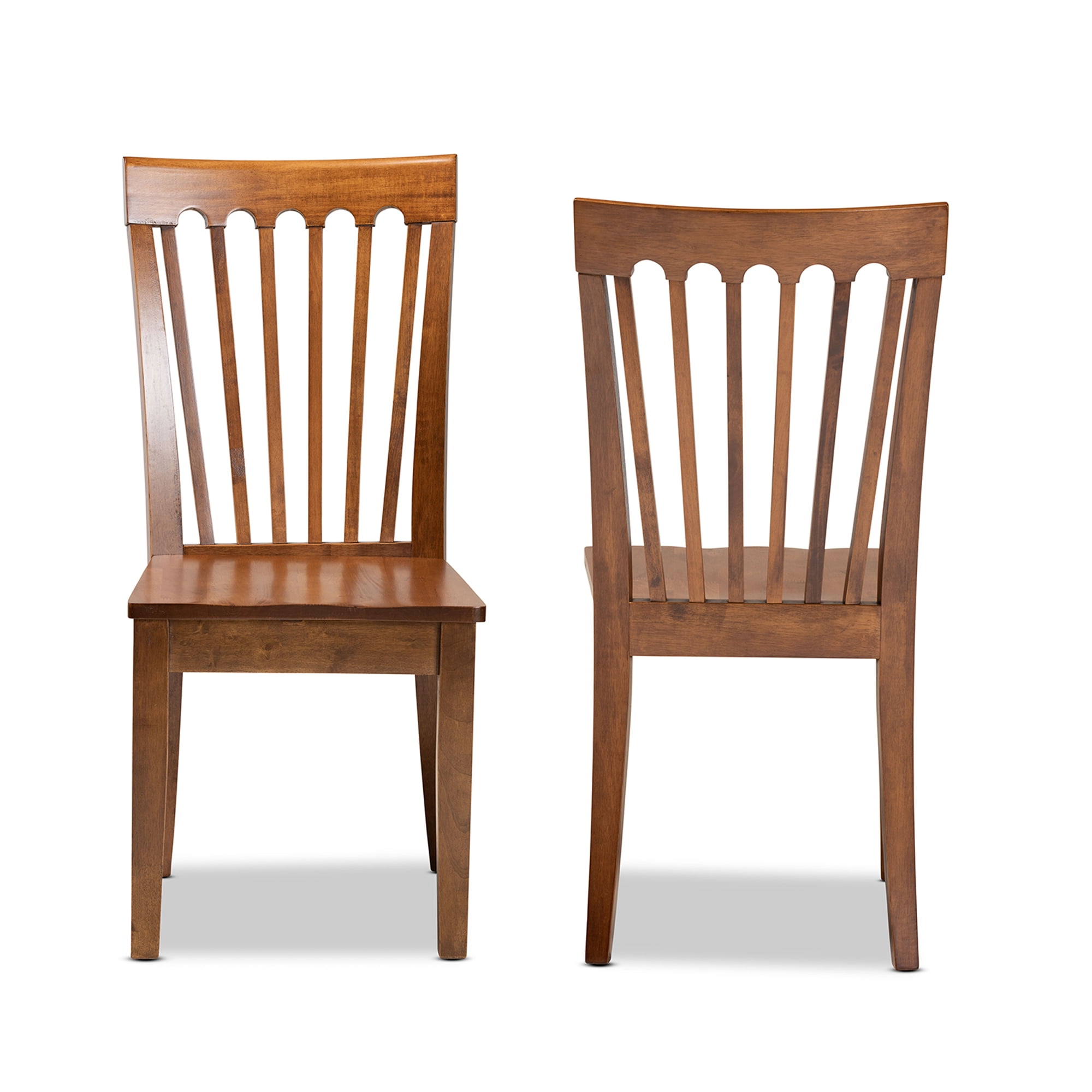 Baxton Studio Minette Dining Chair, Set of 2, Walnut Brown