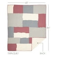 thumbnail image 2 of VHC Brands Hatteras Patch Patchwork Flax Cotton Linen Blend Bedding Pre-Washed Twin Quilt, 70x90, Americana Red, 2 of 8