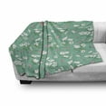 thumbnail image 3 of Hipster Soft Flannel Fleece Throw Blanket, Blossoming Plants and Flying Insects Botany Scene, Cozy Plush for Indoor and Outdoor Use, 70" x 90", Seafoam Baby Pink, by Ambesonne, 3 of 6