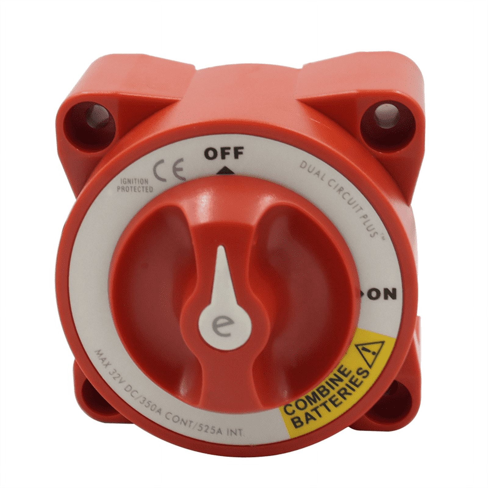 5511E Dual Circuit Plus Battery Rotary Switch Isolators Disconnect 12V-32V 350 Amp E-Series for Car Truck Ship Speedboat