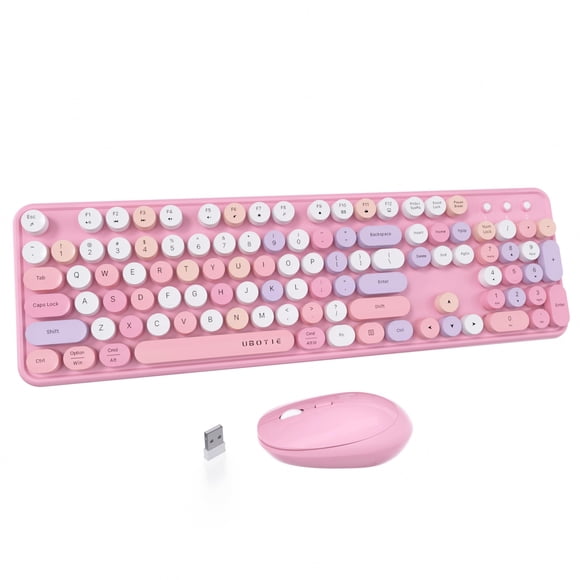 Combo inalámbrico de teclado y ratón UBOTIE Retro Typewriter