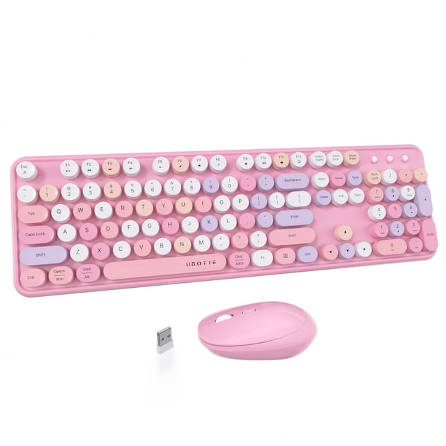 Combo inalámbrico de teclado y ratón UBOTIE Retro Typewriter