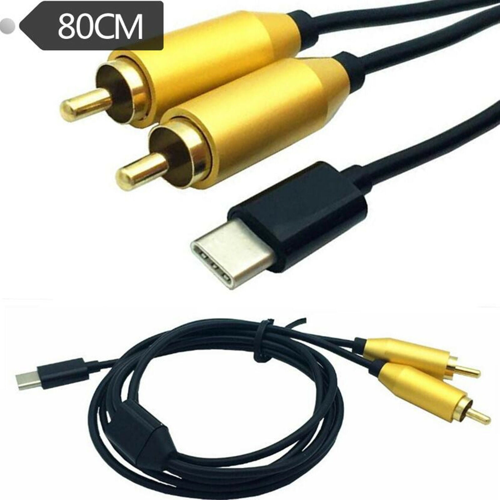 Dual RCA male to Type-C usb C AV Cable Lead Connector Cord - Walmart.com
