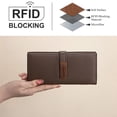 thumbnail image 7 of Wrangler Purses for Women Slim Thin Wallet RFID Blocking Bifold Clutch with Zipper Coin Purse Original Branded Leather Wallet with Card Holder, Coffee, 7 of 7