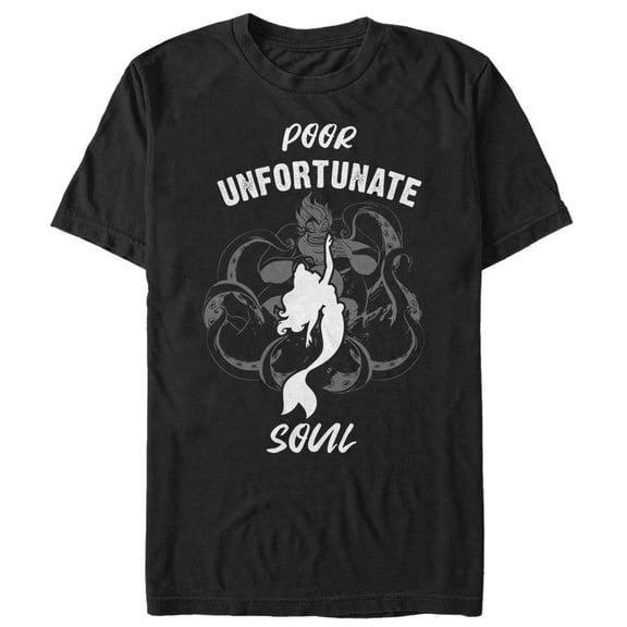 Men's The Little Mermaid Unfortunate Soul Silhouette Graphic Tee Black Small