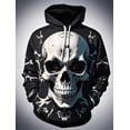 thumbnail image 4 of Sudadera con capucha y estampado 3D de esqueleto y calavera de murciélago para Halloween, con bolsillo delantero, para parejas, para Halloween, carnaval, fiesta de disfraces, 4 of 4