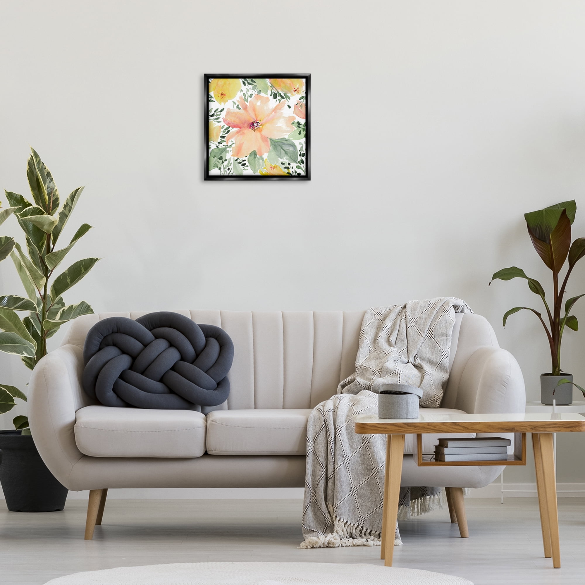 Stupell Industries Birds Eye Flowers Botanical & Floral Painting Black Floater Framed Art Print Wall Art, 18 x 18