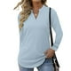thumbnail image 2 of Mujeres sueltas casuales de manga larga con cuello en v blusa casual sólida camiseta túnica tops Fridja  bvmnju4191, 2 of 9