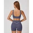 thumbnail image 3 of IDOPIP Womens Workout Sets Color Block Compression Sports Bra Matching High Waist Tummy Control Butt-Lifting Shorts 2 Piece Gym Yoga Pilates Running Outfits, 3 of 8