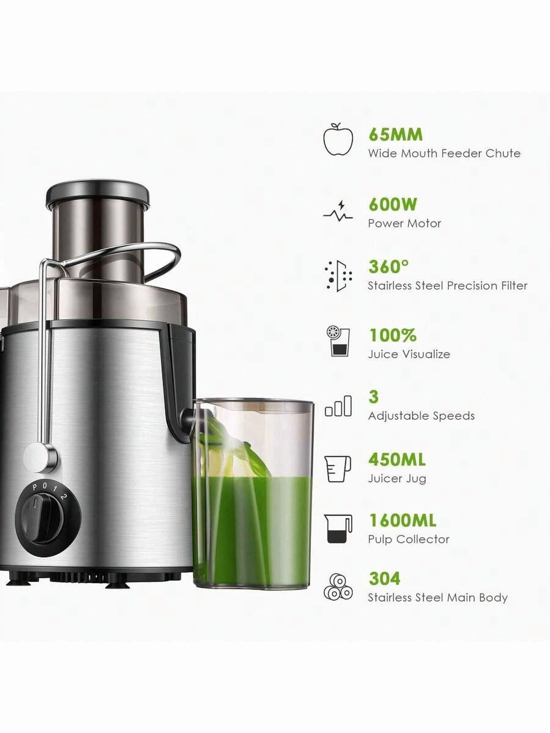 Juicer Machines,3 Speed Control,Juicer Whole Fruit And Vegetables, Centrifugal Juicer Extractor Max Power 400W,Cleaning Brush And Juicing Recipe Included