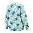 thumbnail image 5 of Xoenoiee Turtle Starfish Coral Print Women's Oversized Sweatshirts Sweaters 2025 Fall Outfits Trendy Crewneck Knit Side Slit Fashion Pullover Tops, Size M, 5 of 7