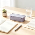 thumbnail image 4 of Beautynvta Pencil Box, Plastic Pencil Case Crayon Box, Portable Pencil Organizer, Plastic Containers with Lid, Stackable Storage Boxes for Stationery, Office Supplies, 7.48"x3.74"x2.36", Purple, 4 of 6