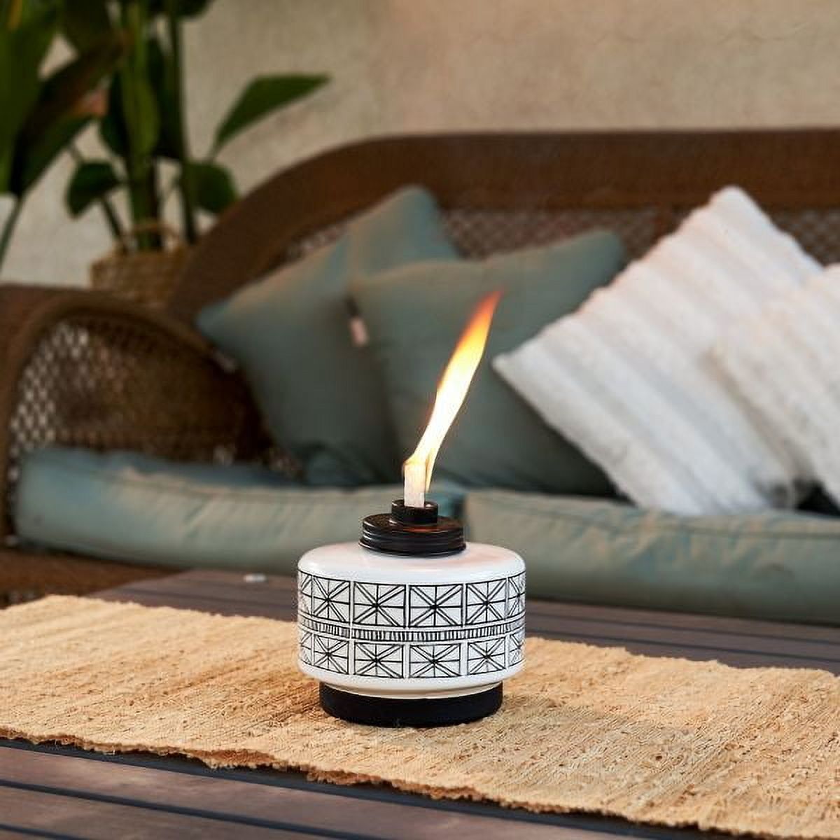 TIKI® Brand 2-Pack 6 Inch Table Torch Glass Black and White