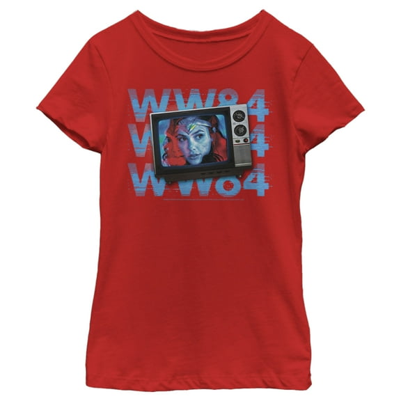 Girl's Wonder Woman 1984 Caught on TV  Graphic Tee Red X Small