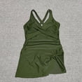 thumbnail image 5 of Daiosportswear Plus Size Women One Piece Swim Dress Tummy Control Swimsuits Twist Front Bathing Suit Body Shaping Swimwear,Swimwear for Women Army Green XL(XL), 5 of 7
