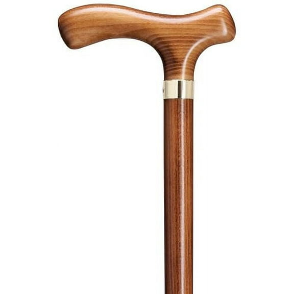 Walking Cane Men Fritz Handle Cane Scorched Beechwood Comfort Handle