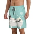 thumbnail image 2 of Cauagu French Bulldog Taking a Bath Print Men's Swim Trunks,Hawaiian Bathing Suit Swimsuits Beach Shorts with Pockets for Men Quick Dry Swimming Board Shorts-3X-Large, 2 of 6
