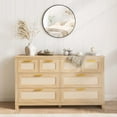 thumbnail image 4 of Commode en Rotin à 8 Tiroirs, Commode Bohème Moderne en Bois avec Grand Rangement, Commode à 8 Tiroirs pour Chambre, Garde-Robe, Salon, Naturel, 4 of 7
