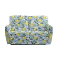 thumbnail image 3 of Xixirimido Recliner Loveseat Slipcover, 6 Pieces Stretch Sofa Covers for 2 Seat Reclining Couch, Soft Washable Furniture Protector with Pockets, Lemons Floral Blue, 3 of 8
