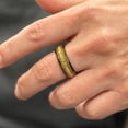 thumbnail image 5 of Tungsten Carbide Rings for Men Wedding Bands for Him 8mm Black Deer Antler Whiskey Barrel Guitar String, 5 of 5