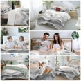 thumbnail image 5 of Ocean Wave Bedding Duvet Cover Set Queen Size 4 Pieces Gray Gradient Beach Boho Soft Twill Plush Quilt Cover, Include 1 Duvet Cover 1 Flat Sheet And 2 Pillow, 5 of 7