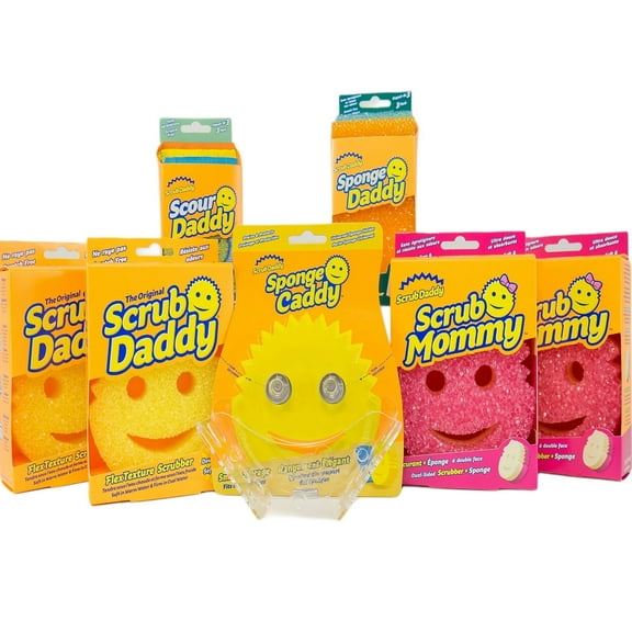 Scrub Daddy Kitchen & Home Starting Lineup Cleaning Bundle Non-Scratch Cleaning Sponges, 7 Count