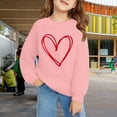 thumbnail image 2 of KAUOD Girls Heart Print Sweatshirts Oversized Love Graphic Knit Pullover Sweater Teen Kids Long Sleeve Cotton Shirt Tops, 2 of 6