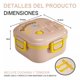 thumbnail image 2 of Lonchera Escolar Portátil con Cubiertos | Fiambrera Infantil | Apta para Microondas | Contenedor de Alimentos de 850ml | Recipiente Portátil con 4 Compartimentos, 2 of 5