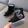 thumbnail image 2 of GEZHEN Toddler Rain Boots Chinese Dragon Boots Boys Autumn and Winter Ethnic Style Short Embroidered Shoes Year'S Eve Clothing Canvas Cotton For Cloth Children'S Boots Kids Boots, 2 of 9