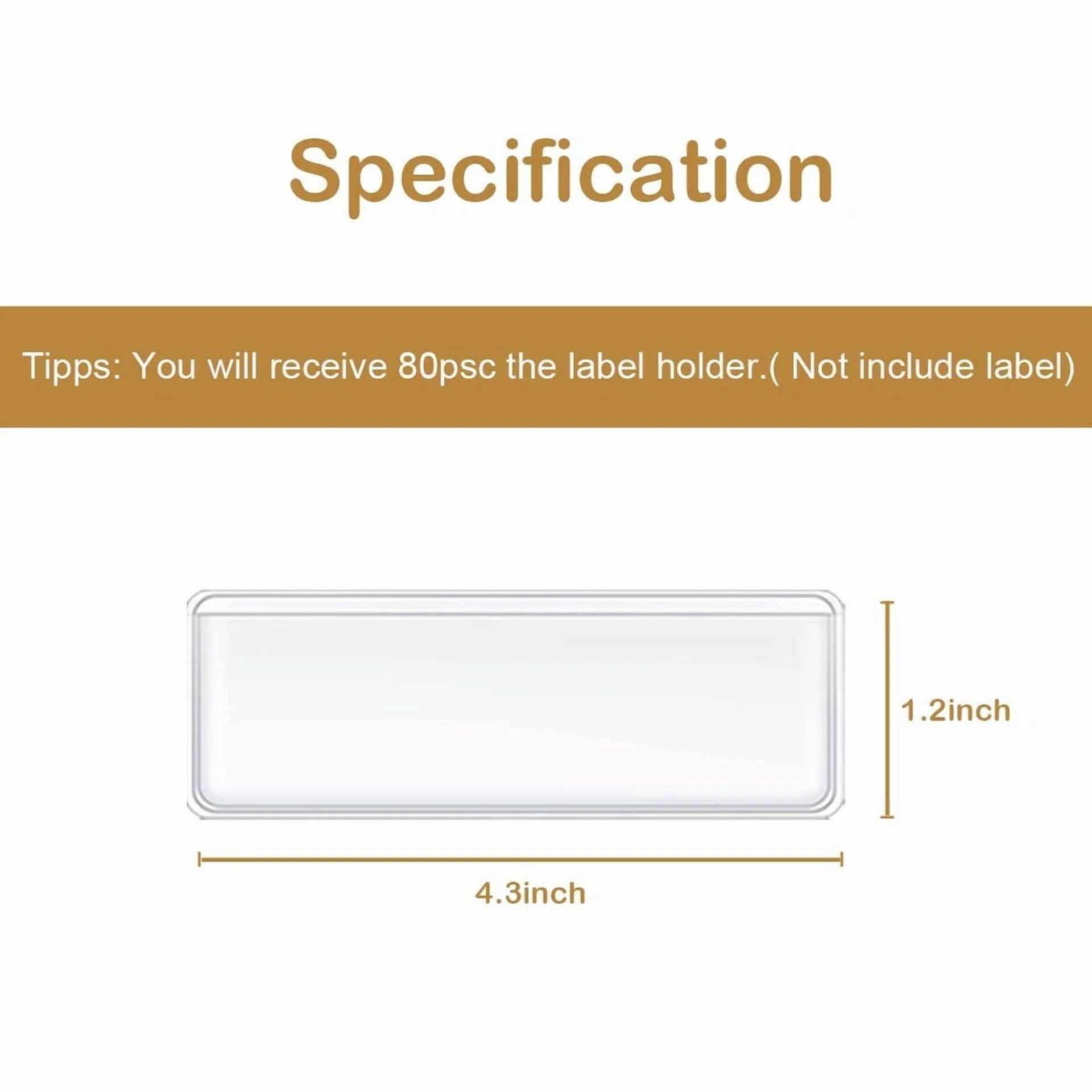 BUTTERFLY- 80 Pack Self Adhesive Label Holder Index Card Pockets Tag Holder, 1.2 X 4.3 Inch