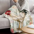 thumbnail image 3 of Vintage Rooster Blanket Soft Cozy Warm Twin Blanket for Bed, Plush Fuzzy Flannel Fleece Blankets for Sofa, Watercolor White Animals Spring Floral Throw Blankets for Couch, Gifts for Men, 60"x80", 3 of 9