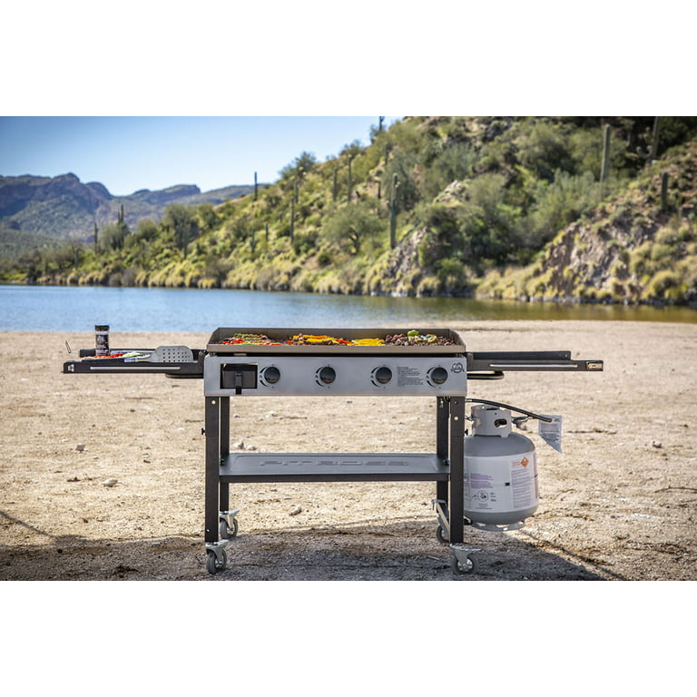 Razor 2-Burner Griddle Grill with Foldable Side Shelves and Cover