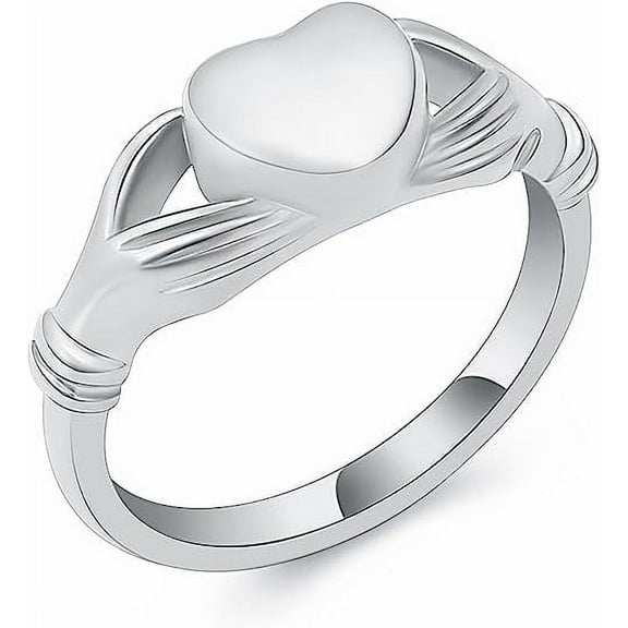 Heart Cremation Jewelry Urn Ring for Ashes Women Finger Ring Keepsake Memorial Jewelry Hold Loved Ones Ashes NO.6-NO.10