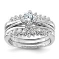 thumbnail image 4 of 925 Sterling Silver Rhodium-plated Cubic Zirconia Set Ring Size 8, 4 of 5