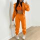 thumbnail image 2 of Gibobby Set Pants y Sudadera Mujer Conjunto de ropa deportiva de 3 piezas con sudadera con capucha y estampado de diente de león para mujer(Naranja,XL), 2 of 5