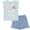 Blue, variant on Bluey Girls T-Shirt and French Terry Shorts Outfit Set Toddler to Big Kid